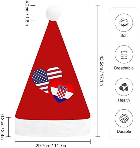 Croácia bandeira dos EUA chapéu de natal chapéus de santa decoração de árvore de natal decoração de férias presentes para adultos mulheres mulheres homens homens