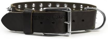 Dean & Tyler Leather Dog Collar 4 filmes Spikes Brown - 34 por 2 1/4 Largura. Caberá no tamanho do pescoço 32 '' - 36 ''. Tem uma