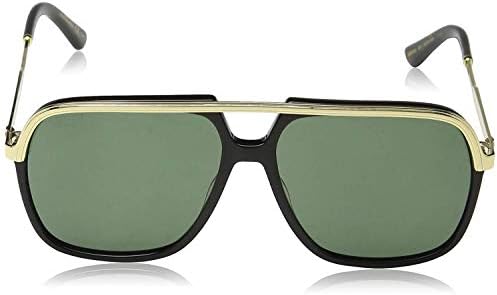 Gucci gg0200s 001 preto/ouro gg0200s quadrado Óculos de sol piloto categoria 3 categoria 3