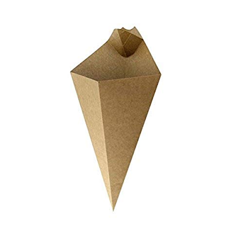 Cones de papel kraft com compartimento de molho de imersão, packnwood - copos de alimentos de aperitivo descartável