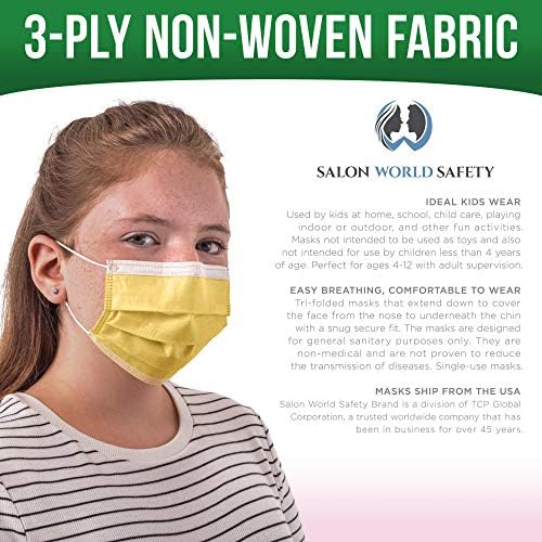 TCP Global Salon World Safety - Kids Face Masks 1200 PK 3 -Ply Protetive PPE