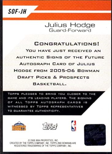 Julius Hodge Card 2005-06 Bowman Sinais do futuro JH