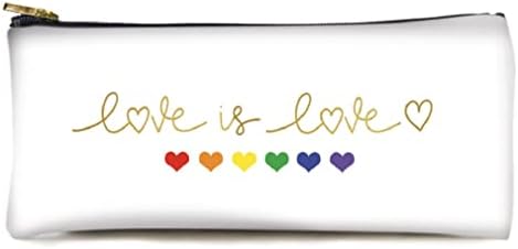 PAPER HOUSE Productions This is Us Love Is Love Rainbow Hearts 8.5 x 3,25 Bolsa de zíper em couro vegano