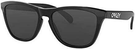 Oakley 24-306 Frogskins Sunglasses Black polido com cinza cristalino 24 306 55mm autêntico
