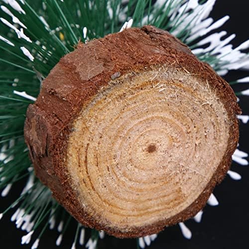 Mini árvore de Natal em U-Buyhouse, escova de garrafa, pequena árvore de pinheiro com bases de madeira para festas de férias de Natal para casa de férias de árvore de árvore de árvore quente Luz amarela quente