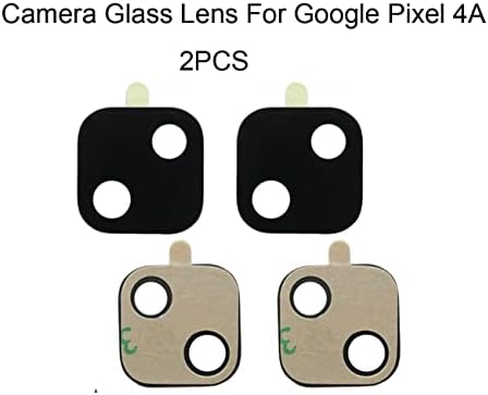 2pcs OEM Original traseiro traseiro traseiro Substituição de lente de vidro para o Google Pixel 4A com kit de ferramentas de adesivo e reparo pré -instalado + manual de instalação