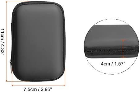Patikil portátil portátil transportar bolsa de choque preto 4,33 x 2,95 x 1,57 polegada para fones de ouvido Drive rígido de