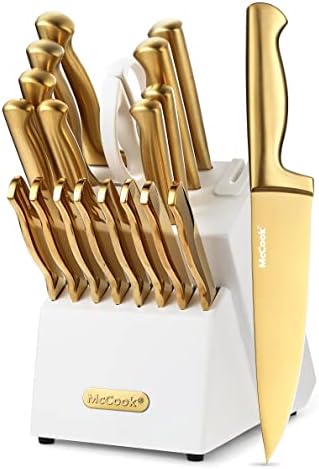 【O que você obtém】 Mc69G Kitchen Kits Sets, 20 peças + McCook Mc59b Facas de bife de 6