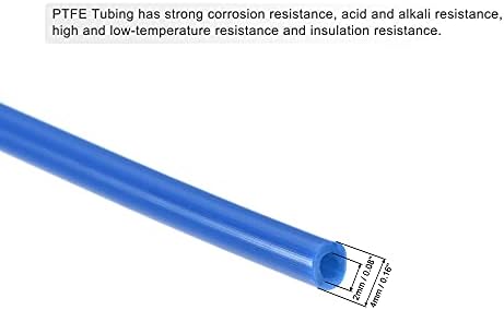 Meccanixity ptfe ptfe ptfe tubing de mangueira de tubo de tubo de tubo kit, 2mm ID 4mm od 1m de comprimento azul com cortador