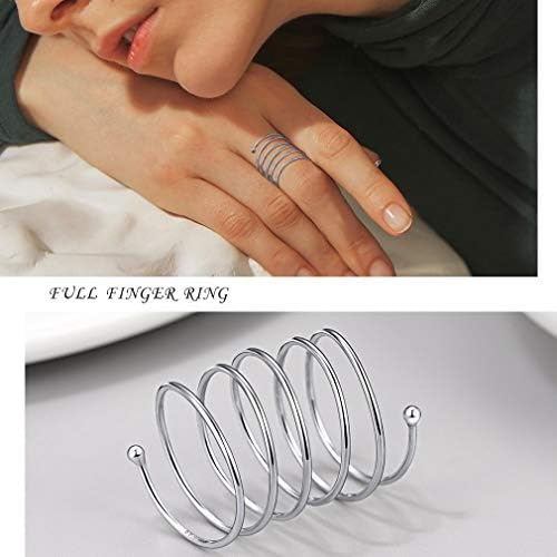 Prosilver 925 Anel aberto de prata esterlina para mulheres adolescentes, anel de empilhamento de prata esterlina sólida, anel de