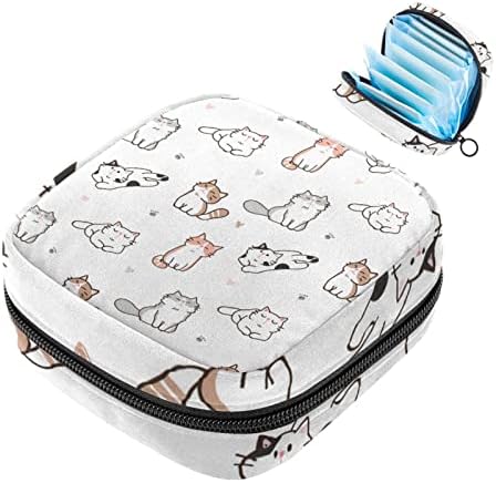 Meninas de guardanapos sanitários pads bolsa feminina feminina menstrual bolsa para meninas período portátil saco de armazenamento saco de armazenamento cutecat com zíper