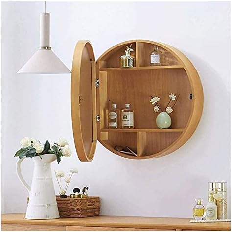espelho de vaidade Round 3 nível de espelho de banheiro, banheiro armário de armazenamento de parede armário de remédios