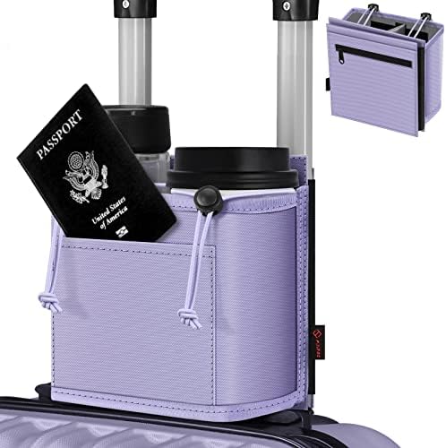 Titular da xícara de bagagem, Finpac Travel Free Hand Drink Caddy com divisor ajustável para garrafas canecas de café, alça de