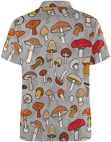 Cogumelos colorido colorido masculino retro masculino de manga curta regular camisetas casuais tops