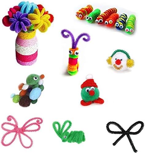 Limpadores de tubos Craft Conjunto Meiso 500 PCs Supplies de artesanato, incluindo 100 PCs Chenille Hastes com 250 PCs Pom