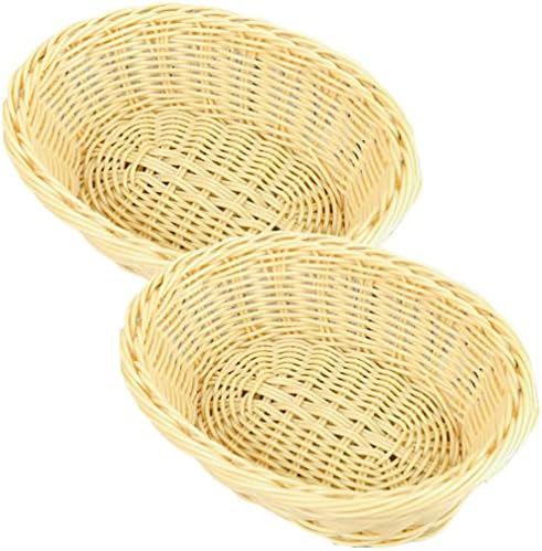 Cestas de tecido hanabass tecidas cestas de armazenamento decorativo 2pcs cesta de lanches imitação de vatangue cesta de