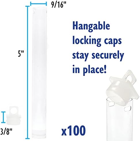 Os tubos de plástico transparente de Beadsmith - tubos redondos de 5 polegadas de comprimento, 9/16 polegadas de diâmetro