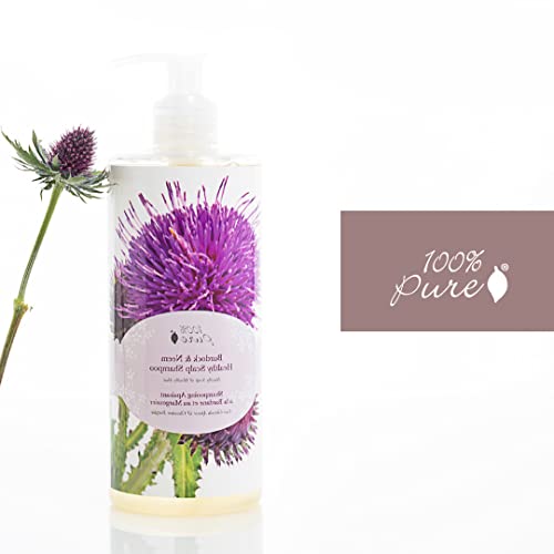 Burdock puro e Neem Healthy Scalp Scalping esclarecendo o shampoo desintoxica