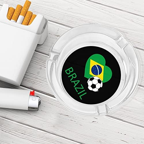 Love Brasil Soccer Glass Cigarettes Ashtrays Creative Desktop Ash Bandey para decoração de escritório em casa