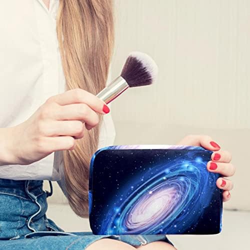 Tbouobt Gifts for Men Mulheres Bolsas de maquiagem Bolsa de higiene pessoal Smitres Cosmetic Sacos, Universo Nebula Galaxy Space Blue