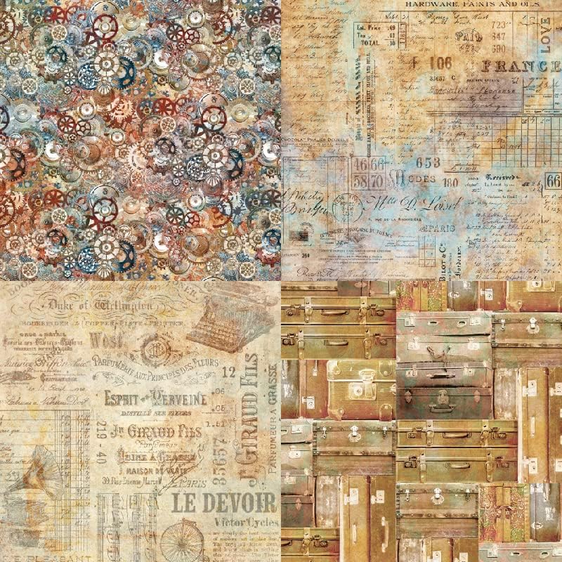 Vintage Scrapbook Paper Pad Decopodge Paper 6 *6 -24 folhas de papel decorativo de um lado para cartões de férias DIY Origami Decorative