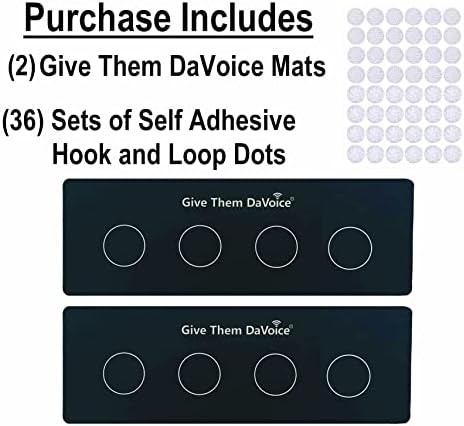 Botões de comunicação do Davoice Dog Mat & 36 Dots adesivos Pet Botões de conversação tapete de treinamento, botões