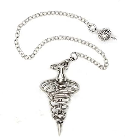 Hikota Metal Pendulum Pendulo Pendulums para Dowsing cura Pirâmide Pingente Mulheres Menino Menino Spiral Pendule Reiki Amuleto