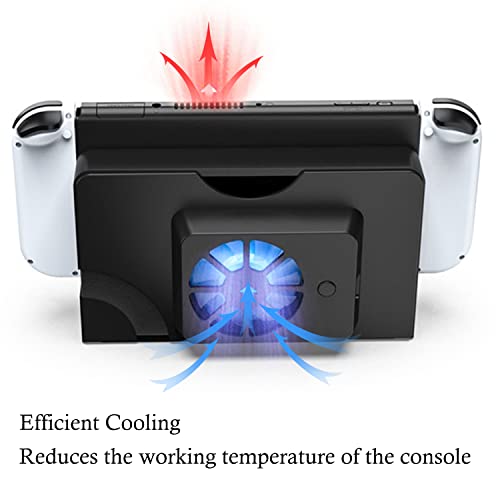 Ventilador de resfriamento de Znkg para Nintendo Switch OLED, ventilador de doca com luz azul para interruptor OLED USB Powerd