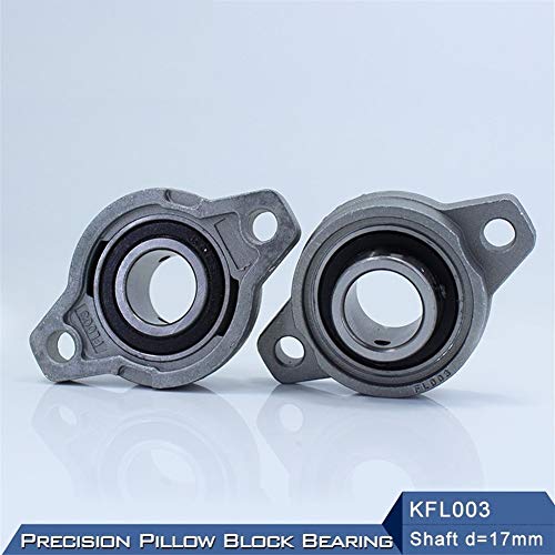 Zhenggf Kfl003 Rolamento montado 17mm Diâmetro do eixo KFL Bloqueio de travesseiro de liga de zinco rolamentos de bloco de flange kfl003
