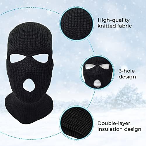 Máscara de esqui de máscara de face completa de 3 orifícios