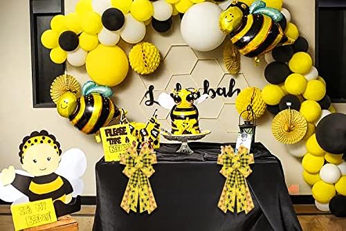 Alibbon Bumble Bee Bows para grinaldas, arcos de grinaldas de abelhas da primavera, arcos de favo de mel para artesanato, decoração
