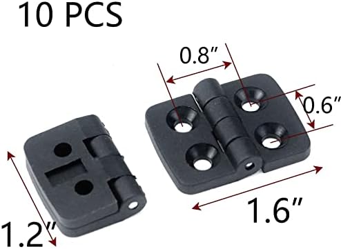 PUFGUY 1.2 x1.6 dobra dobra dobra dobradiças de nylon ABS DESLIMENTO AJUSTÁVEL AJUSTÁVEL para porta, caixas de ferramentas, portas do armário elétrico, portas do gabinete-10pcs