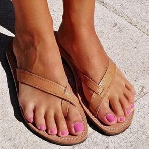 Sandálias de cortiça de Waserce Wedge para mulheres chinelas de verão sandálias de dedos bandeira feminina de fundo liso feminino