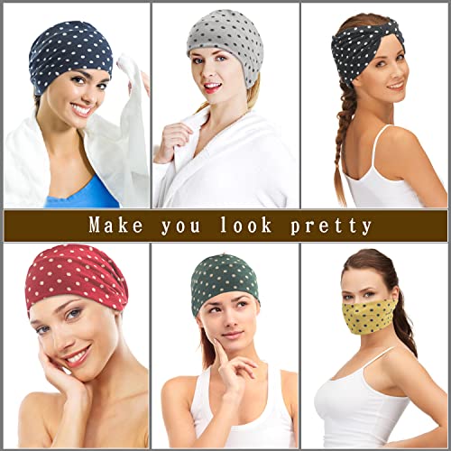 Rapotti 6 pacote boho Bandas para a cabeça para mulheres moda larga bandana esportes suor absorvendo alongamento bandana não deslizamento