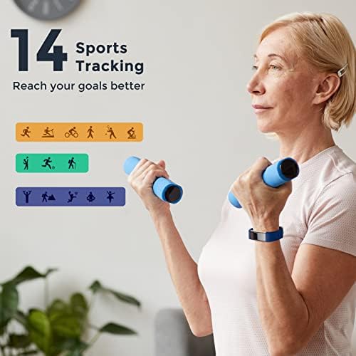 Vilsaw Fitness Tracker, Atividade e rastreador de frequência cardíaca com monitor de sono/passo/calorias, Pedômetro de exercício à prova d'água e fitness Watch For Mulher Men
