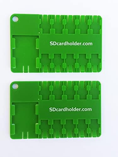 2PCS Micro SD Card, verde, titular, armazenamento de tamanho de cartão de crédito organizador