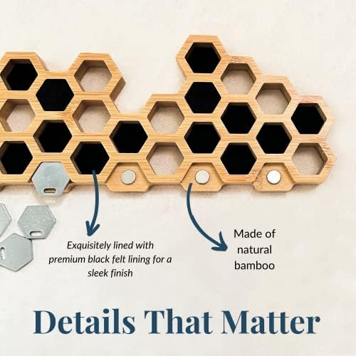 Titular decorativo de chave para parede - gancho magnético de favo de mel ganchos para parede, montagem de parede