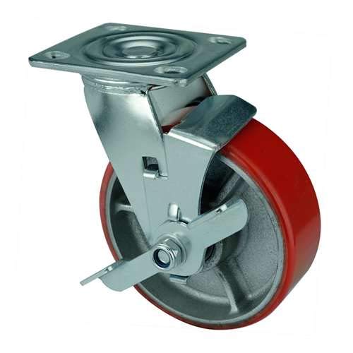 VXB Brand 8 polegada roda de rodízio 1190 libras giratória e núcleo de ferro de freio central e capacidade de carga