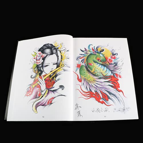 Livro tradicional de tatuagem estêncil koi dragão deus peixe peixe elefante tatuagem acessórios de arte livros de arte