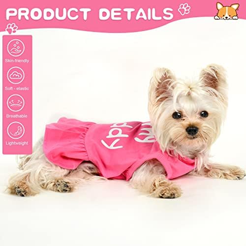Roupas de cachorro para cães pequenos garotas de cachorro rosa vestido eu amo minha mamãe/papai vestidos de cachorro de cachorro camisa
