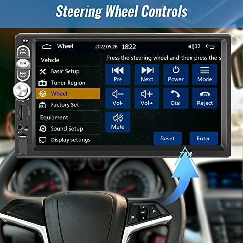 Hodozzy Single Din Car Séreo de 7 polegada tela sensível ao toque com Apple CarPlay Android Auto Bluetooth 5.1 Rádio de carro