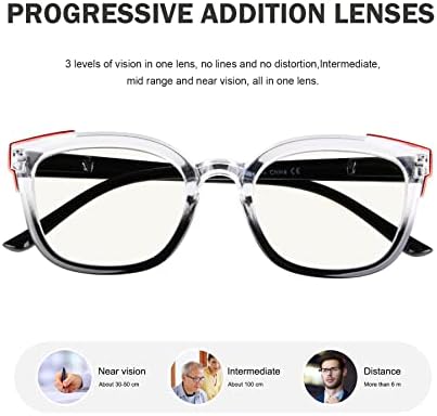 Eyekepper 4-Pack Progressive Multifocus Reading Glasses for Women Multifocal Readers Two Tone