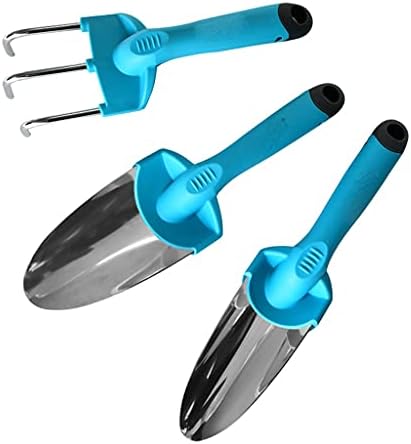 Ferramentas de jardim de 3pcs de 3pcs Definir eletroplato de aço carbono traje de cultivo Planting Orchard Spades Spades Transplante Mini