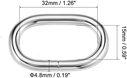 Fivelas de anel oval de ferro uxcell, para cintos de bolsas DIY