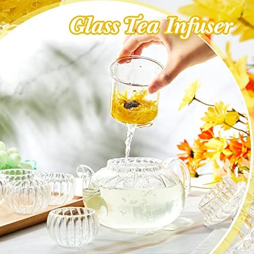 Conjunto de chá de bule de vidro Zubebe, incluindo chaleira de chá de vidro de vidro transparente de vidro de vidro