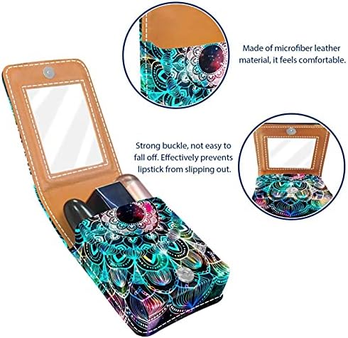 Ancient Galaxy Mandala Lip Gloss Holder Batom Case de maquiagem portátil Bolsa de viagem Lipstick Organizer Case With Mini