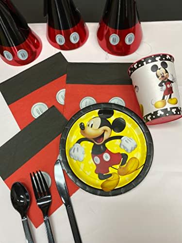 Mickey Mouse Luncheon Papel Guardy - 6,5 x 6,5 | Multicolor | Pacote de 16