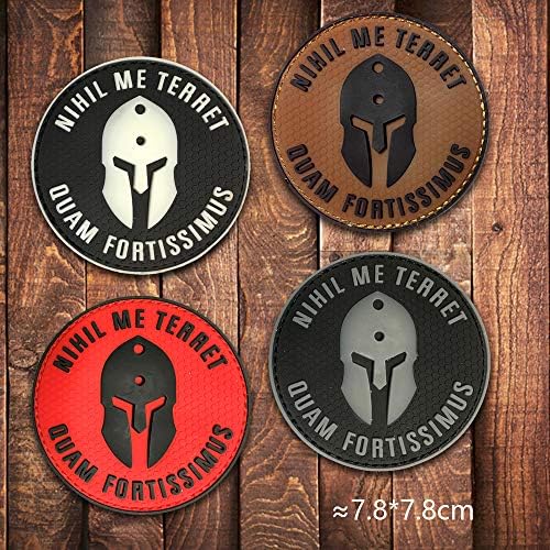 Morton Home Nihil Me Terret PVC Patch 3D Patches de borracha Spartan Exército Militar de volta Moral Patches Tactical Emblem Applique