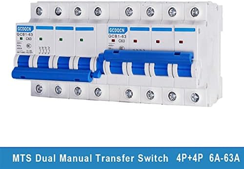 Werevu 1pcs 4p+4p transferência manual interruptor MTS Dual Power Mini Interligating Circuiter 400V AC 6A-63A 50/60Hz