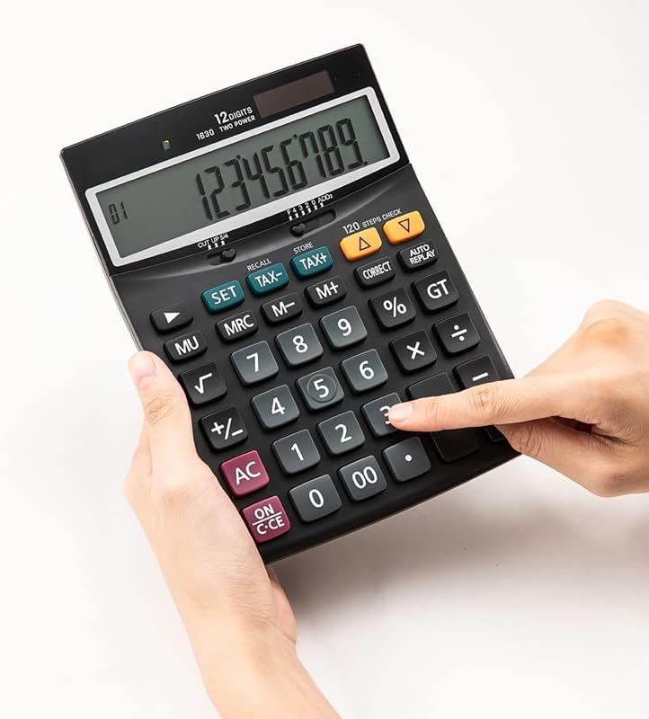 Calculadora FEER 120 Etapas Verifique as calculadoras de impostos de 12 dígitos Bateria e suprimentos de negócios de escritório